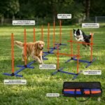 Dog Agility Training Equipment, 4-Sets Adjustable Dog Jumps & Hurdles Set for Backyard, Outdoor Dog Obstacle Course Training Starter Kit with Weave Poles, Pause Box & Carrying Bag for Large Small Dogs - Image 3