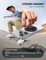 Lamicall Magnetic Phone Grip for MagSafe - Ultra Soft Finger Silicone Loop | Durable Vertical Zinc Alloy Stand Kickstand, Magnet Cell Phone Ring Holder for iPhone 17/16/15/14/13/12 Series & Androids - Image 5