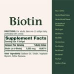 Nature's Bounty Biotin 5000 mcg, 150 Softgels | Supports Metabolism for Cellular Energy, Healthy Hair, Skin, Nails - Image 6
