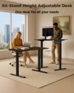 Standing Computer Gaming Office Desk - 48 x 24 Inches Adjustable Stand Up Electric Height Rising Table with Memory Presets for Home Study Writing PC Work, Modern Simple Walking Sit Desk, Easy Assembly - Image 8