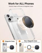 andobil [2026 Ultra-Thin] Magnetic Phone Ring Grip Stand for MagSafe, Black | [360° Rotation] Magnetic Phone Ring Holder & Kickstand for MagSafe Accessories & iPhone 17 Air 16 Pro Max Plus 15 14 13 12 - Image 10