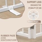 Snuowu 16" Freestanding Short Dog Gate for Small Dogs – Foldable & Retractable, Expands Up to 48" Wide, 4-Panel Pet Barrier for Doorways, Stairs & Hallways (White) - Image 6
