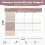 Weekly To Do List Notepad with 52 Undated Sheets（8.5"×11"）- Undated Weekly Planner Notepad for Office Desk Accessories and Supplies - Midnight Lilac - Image 4