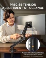 HUANUO FlowLift™ Pro Monitor Arm for 13–32" Screens, MechaSpring Monitor Mount, Fully-Adjustable Monitor Stand with Tilt/Swivel/Rotation, Tool-Free VESA Mount, C-Clamp/Grommet Base, Max Load 19.8 lbs - Image 6