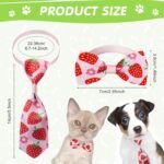 Reginary 100 Pieces Dog Bow Tie Collar Set for Small Medium Includes 50 Neckties and 50 Bow Ties Adjustable Cat Dog Bowties Neckties Puppy Cat Hawaii Summer Spring Style Grooming Accessories - Image 3