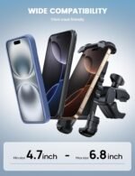 Lamicall Bike Phone Holder Mount - Motorcycle E-Bike Scooter Handlebar Clip | Lockable & Rotating, Shockproof Protection, Fast Installation, ATV Great Gift for 4.7-6.8" Cellphone iPhone 17 Pro Max Plus - Image 6