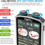 TENS EMS Unit Muscle Stimulator for Pain Relief Therapy - 4 in 1 TENS EMS Relax Custom Frequency+Pulse - Muscle Massager 36 Modes 20 Intensity, Memory & Favorites Function, 3.8" Color Display - Gray - Image 6