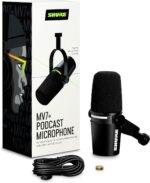 Shure MV7+ USB-C & XLR Podcast Dynamic Microphone - Black | USB-C and XLR dynamic mic with LED touch panel, auto level and pop filter for podcasting, streaming and recording - Image 3