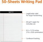 Amazon Basics Wide Ruled Lined Writing Note Pads for Office Supplies, 8.5" x 11.75", White, 12-Pack of 50 Perforated Sheets - Image 5