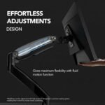 HUANUO Dual Monitor Stand for 13″–40″, Premium Dual Monitor Mount with USB, Height Adjustable Monitor Stand for 2 Monitors, VESA Mount with Clamp/Grommet Base, Holds 26.4lbs per Arm, HNDS7 - Image 6