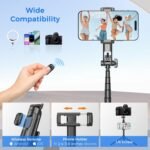 Selfie Stick Tripod for Phone with Remote Control & Holder, 63 Inch, Black | Extendable Selfie Stick Travel for iPhone, iPhone Tripod for Video Recording - Image 7