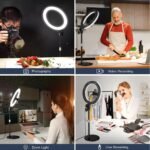 Desk Ring Light with Stand for Computer, Desk Light for Video Recording | 10.5" Video Conference Lighting, Adjustable Circle Light with Phone Holder for Zoom Meeting Video Call Podcast Stream Webcam - Image 14