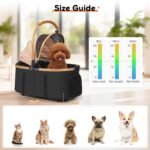 Dog Stroller for Small and Medium Dogs, 40lbs Capacity Pet Stroller with Detachable Carrier, One-Hand Fold, Breathable Mesh & Sun/Rain Canopy, Khaki - Image 7