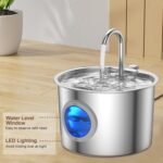 Cat Water Fountain Advanced 304 Stainless Steel 2.2L/74oz with Detachable Tank, Easy to Clean, Automatic Pet Fountain Quiet Cats Water Dispenser, Perfect for Cats Dogs Indoor - Image 8
