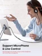 JSAUX USB C to 3.5mm AUX Audio Adapter for iPhone 17/15, Galaxy S25, Grey | Smart DAC gives clear 16Bit/48kHz audio; CTIA mic and volume controls for iPhone 17/16/15, for Galaxy S24/S23, for Pixel 9/8 - Image 5