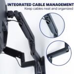 VIVO Premium Dual Monitor Arm Wall Mount, Fits Ultrawide Screens up to 45 inch, 44 lbs per Arm, Counterbalance Articulating, Heavy Duty Double Monitor Wall Mount, Max VESA 100x100, Black, MOUNT-V202V - Image 9