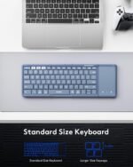 Samsers Full-Size Foldable Bluetooth Keyboard with Large Touchpad, Blue | Multi-touch Trackpad, BT5.1x 3, Easily Switch, Phone Holder, Mouse click, Mobile Workflow, Velvet Bag, Business Travel Use - Image 5