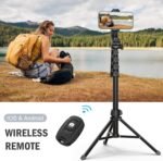 Liphisy 64” Tripod for Cell Phone & Camera, Phone Tripod with Remote and Phone Holder, Sturdy & Stable Height Adjustable Multi-Angle Shot Selfie Stick Tripod for Video Recording - Image 5