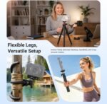 NEEWER Flexible Phone Tripod, Small Mini Camera Webcam Desk Stand, Phone Holder & Action Camera Mount Adapter Compatible with iPhone GoPro DJI Pocket 4 3 Xtra Muse Insta360 for Video Recording, TP34 - Image 6