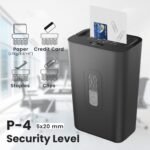 12-Sheet Cross Cut Paper Shredder, 5.55 Gallon Heavy Duty Shredder for Home Office, P-4 High Security Shredders for Paper/Credit Card/Mail/Staples/Clips, Portable Handle Design - Image 4