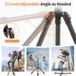 75" Camera Tripod,Aluminum Tripod for Camera Phone/Monopod with Remote | Cell Phone Tripod for iphone with Ball Head,Camera Stand for Canon/Sony/DSLR/Digital Camera Accessory Kits,Max Load 17.64lb - Image 3