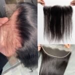 CHEEON 13x4 HD Lace Frontal 14 Inch Brazilian Straight Ear to Ear Human Hair Frontal HD Lace Virgin Human Hair Frontals Pre Plucked with Baby Hair 150% Density Natural Black - Image 3