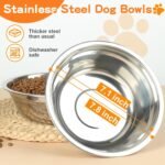 COMESOON Elevated Dog Bowls, 5 Adjustable Heights (3.9"-13.4") Raised Dogs Food Bowl Stand for Medium Large Sized Dogs, Non-Slip Foldable Travel Pet Feeder Black with Stainless Steel Bowls - Image 6