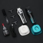 VGR 888T Hair Trimmer for Men, T-Blade, 8000RPM, DLC-Coated Blade, Green | Cordless detail trimming; LED display; built-in light; 2000mAh battery; USB charging base; 1/2/3mm combs - Image 8