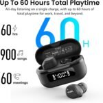 TOZO NC9 Hybrid Active Noise Cancelling Wireless Earbuds, 60H, LED Display | 6 Mic ENC Clear Calls, Deep Bass Sound, IPX8, in Ear Bluetooth 5.3 Headphones,32 EQs via APP, Comfort Fit Ear Buds, Black - Image 5