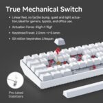 TMKB 60% Mechanical Gaming Keyboard, Red Linear Switch, Wired, White | LED Backlight, Anti-Ghosting, Detachable USB-C, Double-Shot Keycaps, 61 Keys - Image 4