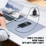 QZIIW Super Fast Samsung Charger Type C,45W Dual Port USB C Fast Charger | Extra Long 60W 3/6/10/10FT USB C Cable - [2-Pack]PD Quick Charging 3.0 For Samsung Galaxy S26 S25 Ultra/S24+/S23 iPhone 17 16 - Image 7