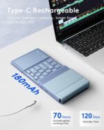 Samsers Full-Size Foldable Bluetooth Keyboard with Large Touchpad, Blue | Multi-touch Trackpad, BT5.1x 3, Easily Switch, Phone Holder, Mouse click, Mobile Workflow, Velvet Bag, Business Travel Use - Image 6