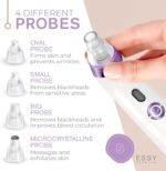 Essy Blackhead Remover Facial Cleanser Machine for Pimple Suction (Purple) | Pore Deep Suction, 5 level adjustable intensity, rechargeable, 4 suction probes, Suits All Skin Types - Image 5