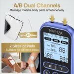 NURSAL 60 Modes TENS Unit Muscle Stimulator for Pain Relief Therapy, 3-in-1 Dual Channel EMS Muscle Stimulator for Back, Shoulder, Neck, Knee, Sciatica, Rechargeable TENS Machine with 12 TENS Pads - Image 6