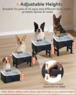 UPSKY 11L Elevated No-Spill Dog Water Fountain with 4 Adjustable Heights | Large Dog Water Dispenser, No-Splash, 304 Stainless Steel Tray, 5-Layer Filtration, for Large/Senior Dogs & Multi-pet Home - Image 3