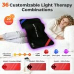 33"x17"Red & Blue Light Therapy Mat, 360 LEDs Infrared Light Pad for Body | Triple Wavelength Light (460nm+660nm+850nm) with 60W Power, Full-Body Design for Personalized At-Home Care - Image 7