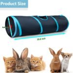 Cat Tunnel Tube Toys，Tunnels for Indoor Cats, 2 Way Foldable | Interactive Pet Crinkle Pop Up Tunnel with Balls Peek Hole Hideaway for Rabbits, Kittens, Ferrets, Puppy Playing & Exploring - Image 4