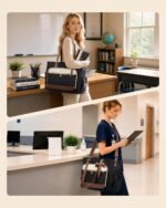 LOVEVOOK Teacher Tote Bag for Women, Work Laptop Tote, Computer Briefcase | Large Cup Holder, Nurse Bag for Travel, Business & Office, Bible Bag with Shoulder Strap, Gift - Image 3