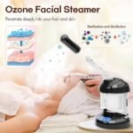 2 in 1 Hair Steamer for Natural Hair & Ozone Facial Steamer | 2-in-1 hair and facial steamer for deep conditioning natural hair and daily skincare,for Personal Care Use at Home or Salon - Image 4