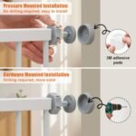 keny 29"-42.5" Baby Gate for Stairs, Auto Close Safety Dog Gate | Pressure Mounted Easy Walk Through Pet Gate for Doorways, Durable Stair Gate, 30" Tall, White - Image 4