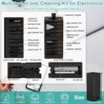 VICHYIE 32 in 1 Multi-Function Cleaning Kit for Electronic Devices (Black) | Phone Cleaning Tool, PC Keyboard Cleaner Kit with Brush, Multipurpose Cleaning Set for Earbuds, Cellphone, Computer, Cameras - Image 8