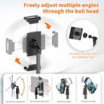 72in Tablet Floor Stand Tripod, Aluminum Tablet Stand Holder for iPad | Height Adjustable Sheet Music Stand with 360° Ball Head,Phone Tripod for iPhone/Kindle,Tablet Tripod for All 4.7-13” Devices - Image 4