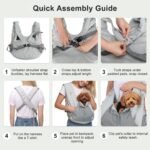 FURTIME Dog Sling Carrier, Puppy Sling for Small Dogs Up to 16 lbs | 2-in-1 Backpack and Shoulder Bag, Hands-Free Pet Carrier with Safety Tether & Adjustable Strap for Outdoors, Grey - Image 9