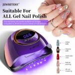 JEWHITENY Purple Fast U V Dryer for Gel Nail Polish:Gel Manicure U V Light with 4 Timers & Automatic Sensor Gel Nail Lamp Professional Curing LED Light - Image 3