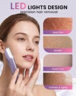 Dermaplane Razor for Women Face, Dermaplaning with 8 Refill Blades (Purple) | Peach Fuzz and Exfoliates, Rechargeable Dermaplane Tool, 3 Adjustable Speeds, LED Light, Simple to Operate, Easy to Carry - Image 5