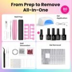 Beetles Gel Nail Polish Kit with U V Light - 80Pcs 55 Colors Gel Nail Kit | Color Enchantment with Everything Base Top Coat Beginner Starter at Home Nails Kit Manicure DIY Salon Tools Gifts for Women - Image 3