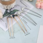 Chuangdi 4 Pieces U Shaped Hair Fork Vintage Metal Hair Pin Stick Elegant Headdress Accessory for Woman Girl(Gold and Silver) - Image 3