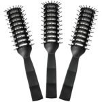 Patelai 3 Pcs Vent Hair Brush for Women Speed Blow Drying Pain-free Detangling Brush, Anti Static Easy Styling Bristles for Wet Thick Short Long Curly Straight Wavy Hair Drying Quickly (Black) - Image 2