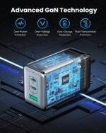 128W USB C Wall Charger,GaN III 3-Port Fast Charging Station,PD QC Foldable Charger Block Portable 65W Laptop Adapter for MacBook Pro/Air,iPad Pro,Galaxy S23,Dell XPS 13,iPhone 17/16/Pro etc - Image 4