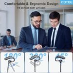 Bluetooth Headset with 72-Hour Talk Time & 500mAh Charging Case, Bluetooth V5.3 Headset with Noise Cancelling Mic – Wireless Earpiece Hands-Free Headphones for Office Trucker Driving Business,Black - Image 3